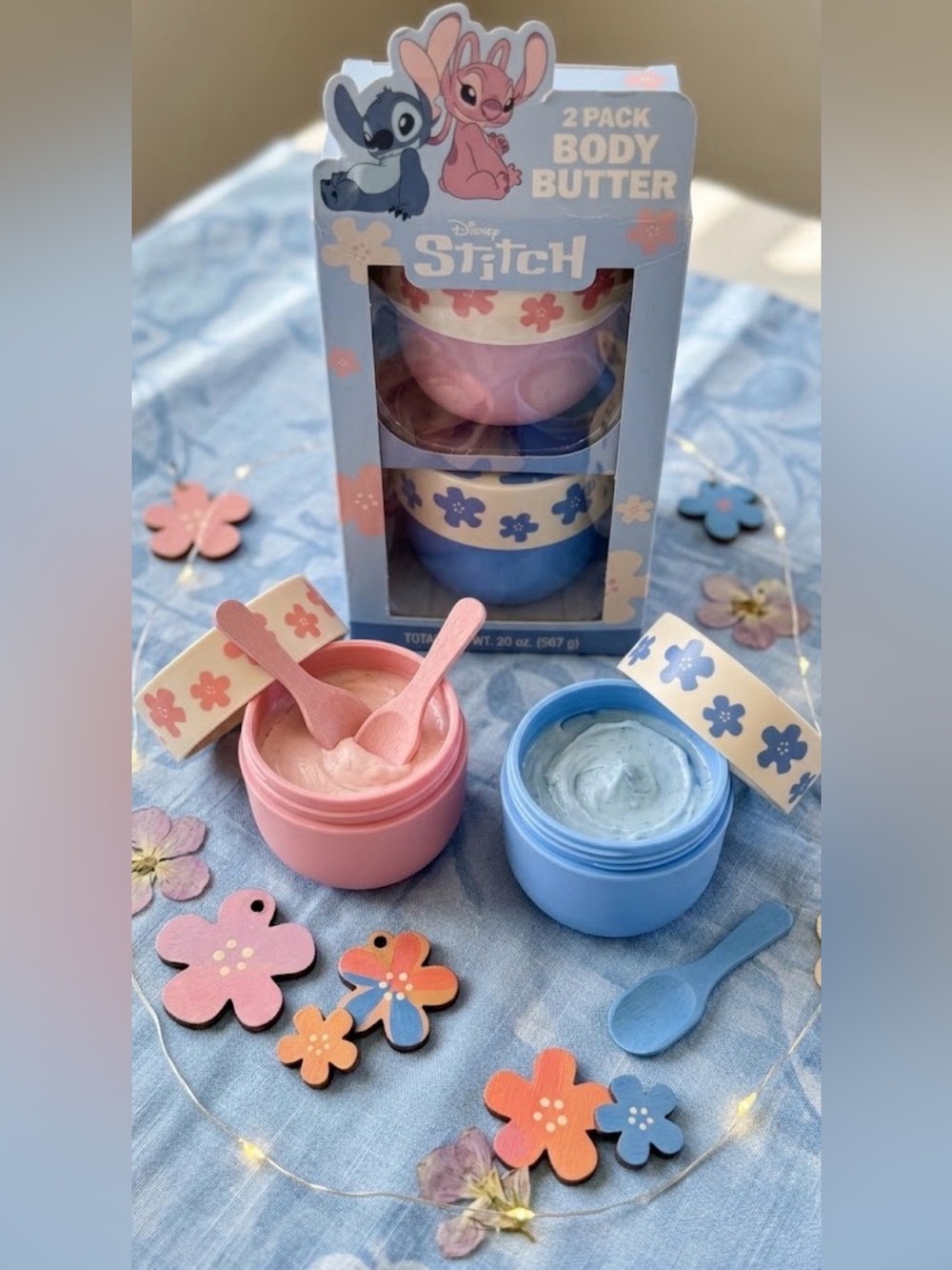 Disney Stitch Hibiscus and Coconut Scented Body Butter Duo